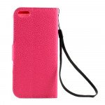 Wholesale iPhone 5 5S Crystal Flip Leather Wallet Case with Stand Strap (Four Flower Pink)